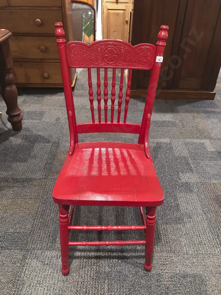 Painted Spindle Back Single Chair Image 1++