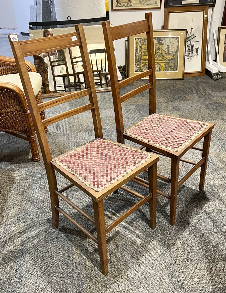Pair Inlaid Side Chairs Image 1++