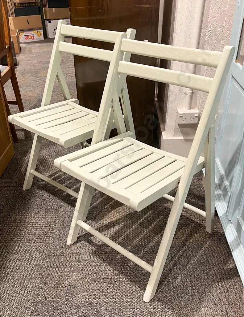 Pair of Painted Folding Chairs Image 1++
