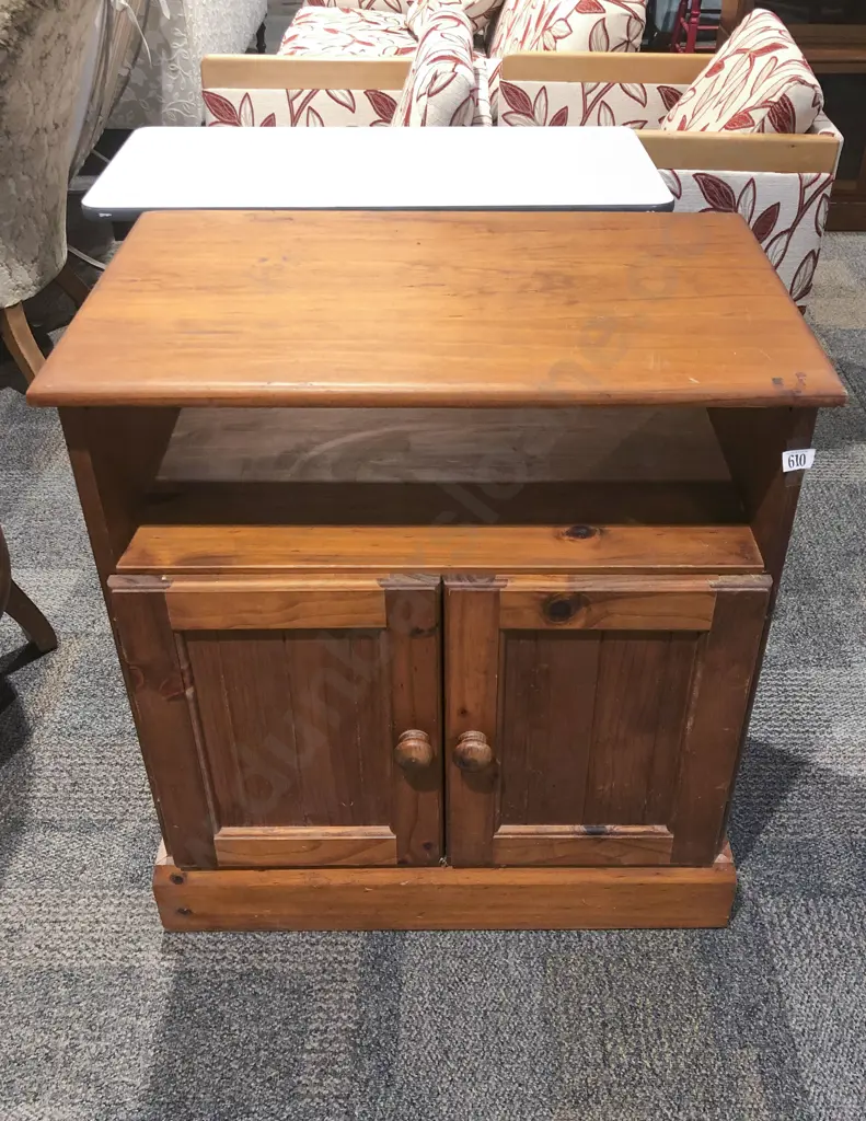 Stained Pine Entertainment Cabinet Image 1++
