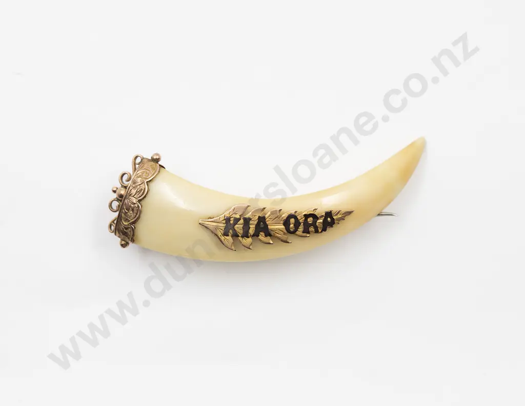 9ct Mounted Small Single Tusk Brooch Image 1++