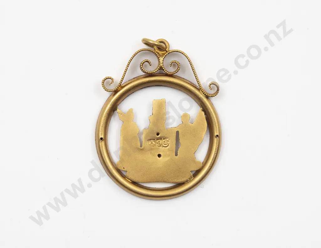 9ct NZ Coat of Arms Medallion Fob Image 1++