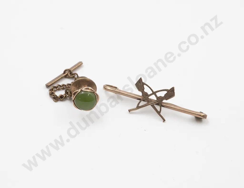 9ct WWI Crossed Rifle Sweetheart Pin Brooch Image 1++