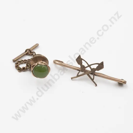 9ct WWI Crossed Rifle Sweetheart Pin Brooch