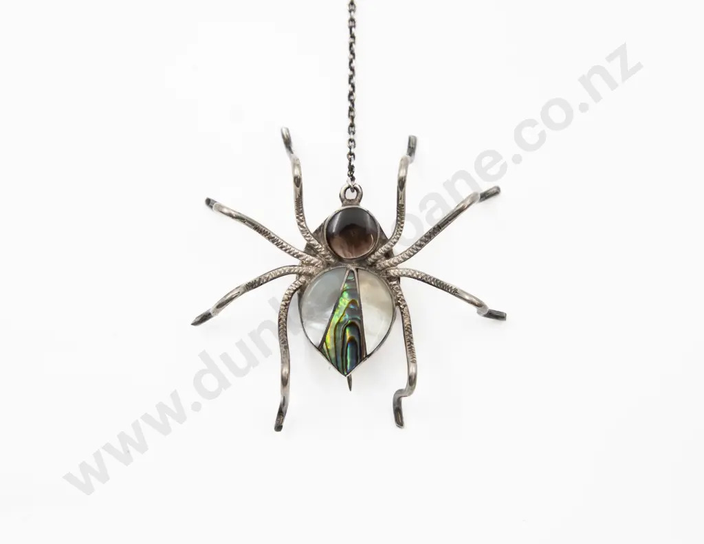 S/S and Paua Spider Brooch Image 1++