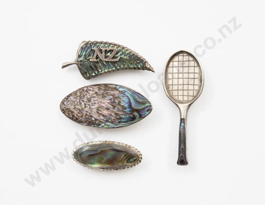 S/S and Paua NZ Fern Brooch Image 1++