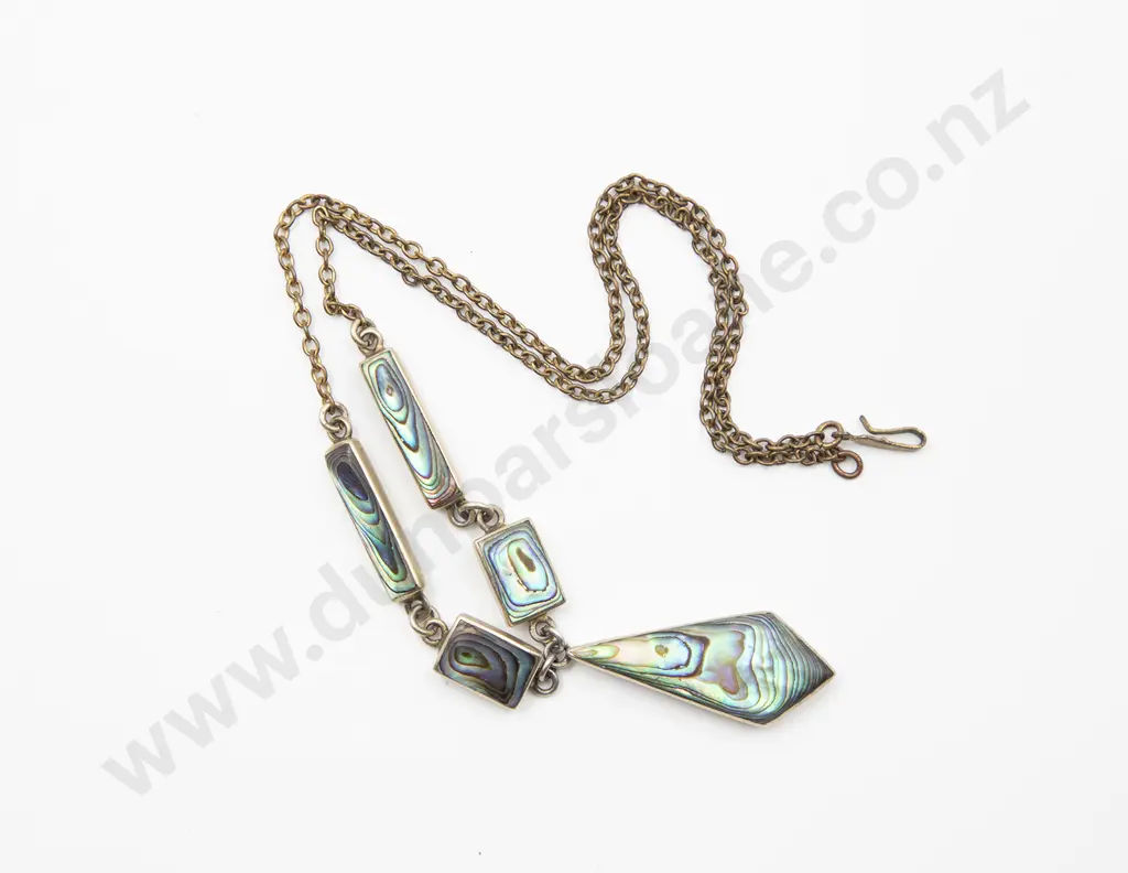 S/S and Paua Pendant Necklet Image 1++