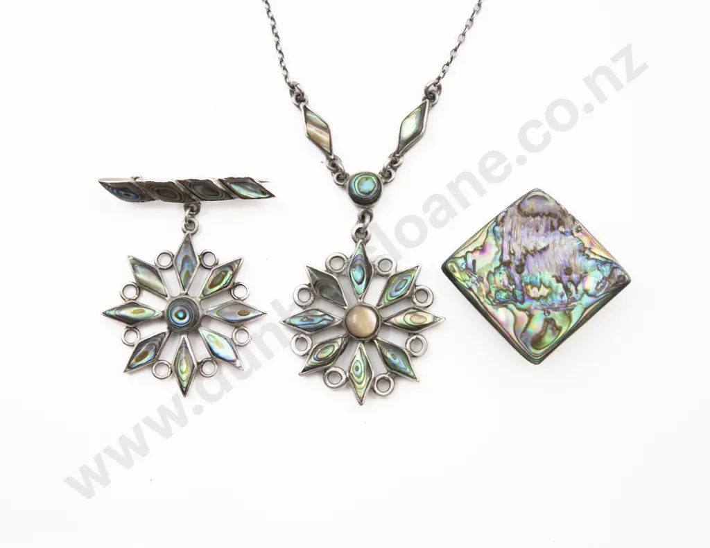 S/S and Paua Star Burst Necklet Image 1++