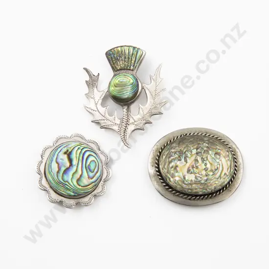 Three S/S and Paua Brooches
