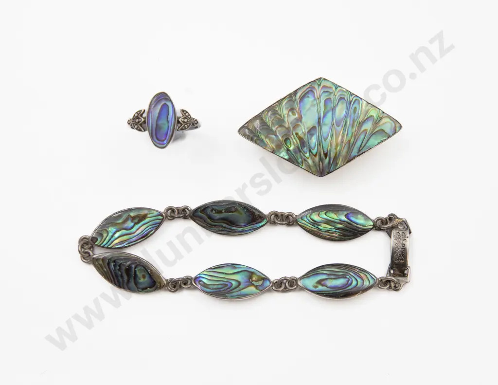 Two S/S and Paua Brooch Image 1++