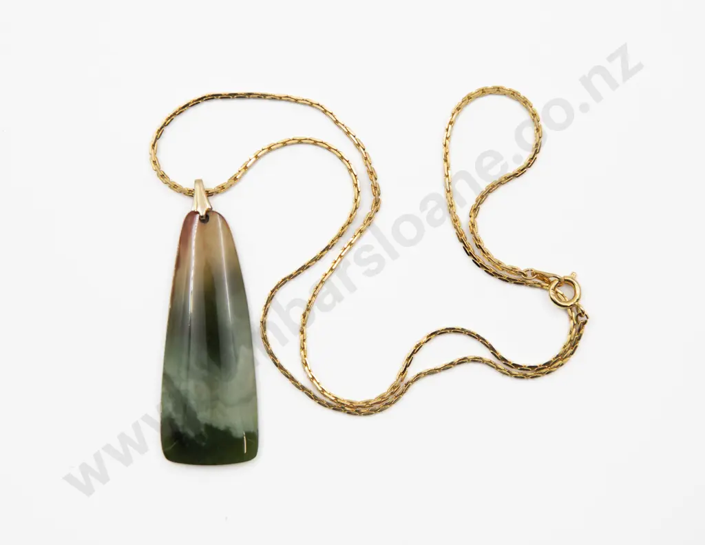 Three Elongated Variegated Greenstone Pendants 4.2cm Image 1++