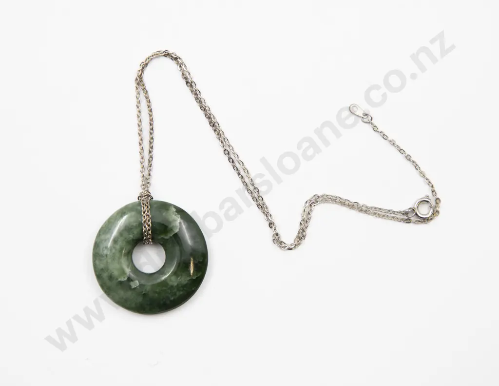 Plain Greenstone Pi Pendant Image 1++