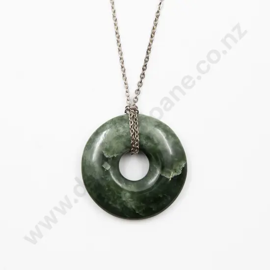Plain Greenstone Pi Pendant