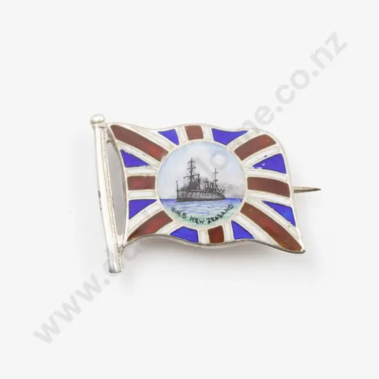 Silver and Enamel 'Sweetheart' Brooch