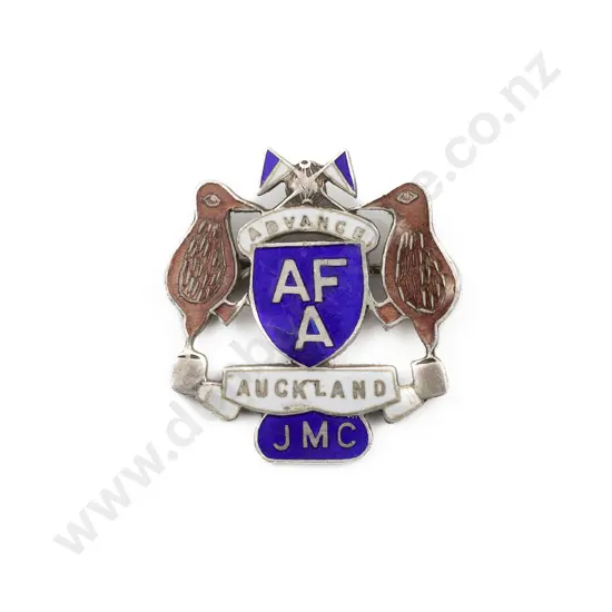 Late C19th NZ Silver and Enamel Auckland Football Association Badge