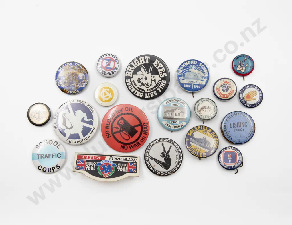 Collection School Jubilee and Propaganda Tin Buttons (19) Image 1++