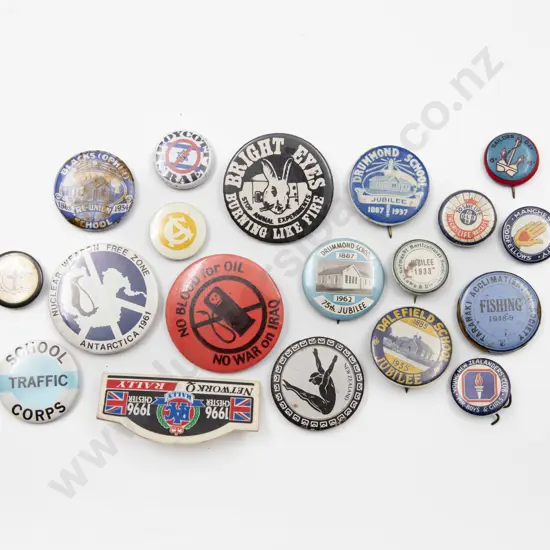 Collection School Jubilee and Propaganda Tin Buttons (19)