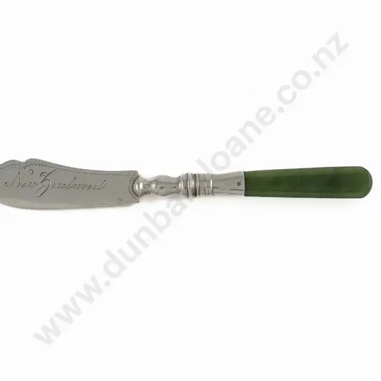 NZ S/S & Greenstone Handled Butter Knife