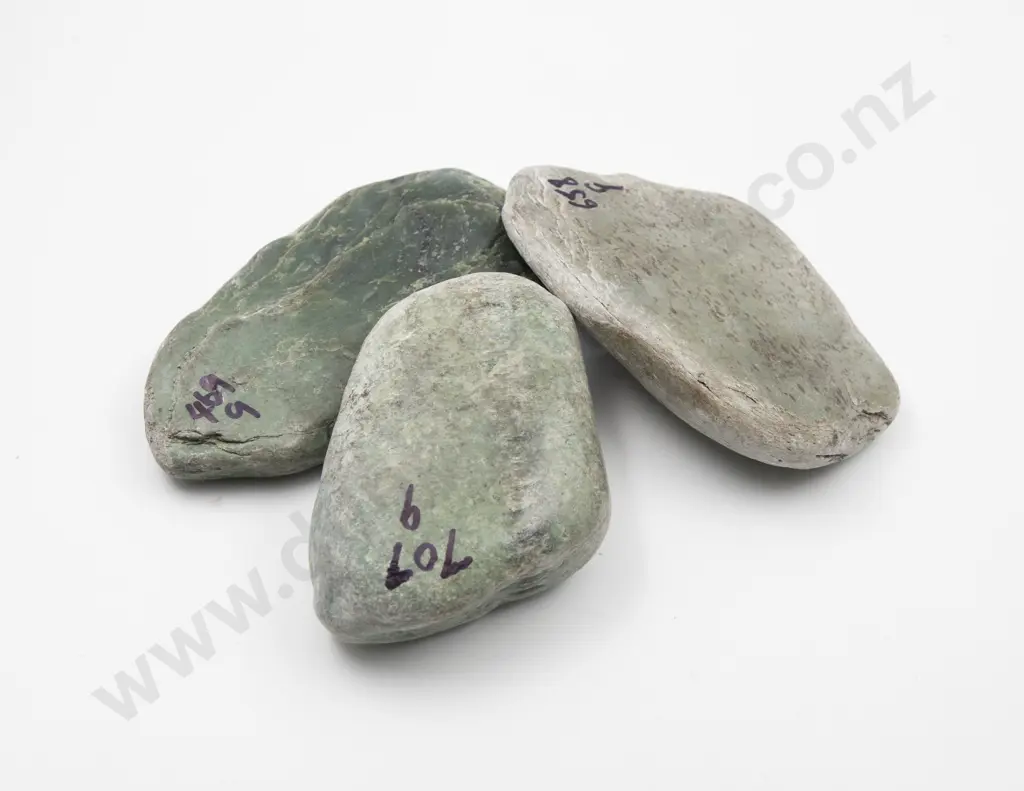 Three Natural Form Greenstone Stones Image 1++