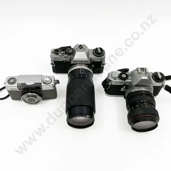 Pentax MG & Olympus OM-10 SLR with Olympus Pen-EE