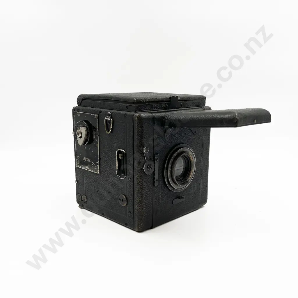 Antique Popular Pressman Plate Camera with Leather Case & 11 Plates Image 1++