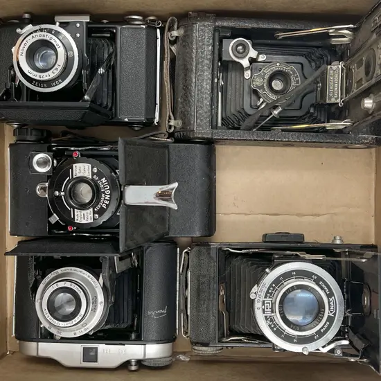Five Assorted Folding Film Cameras