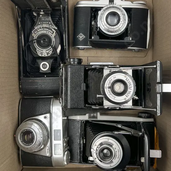 Four Folding Film Cameras & One Rangefinder Camera