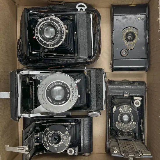 Five Folding Film Cameras