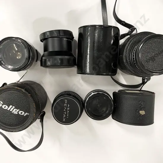 Collection of Five Lenses Incl. Soligor & Minolta