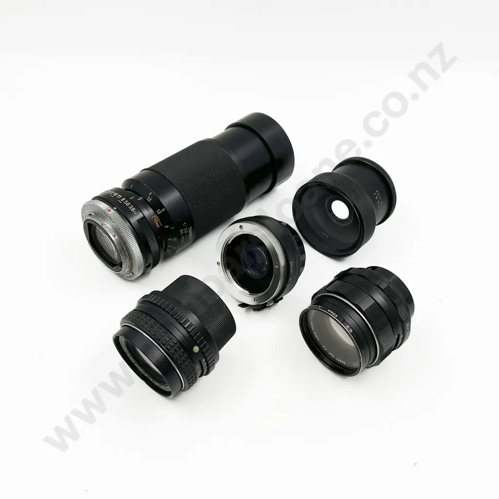 Collection of Five Camera Lenses Incl. Tamron 80-210mm Image 1++