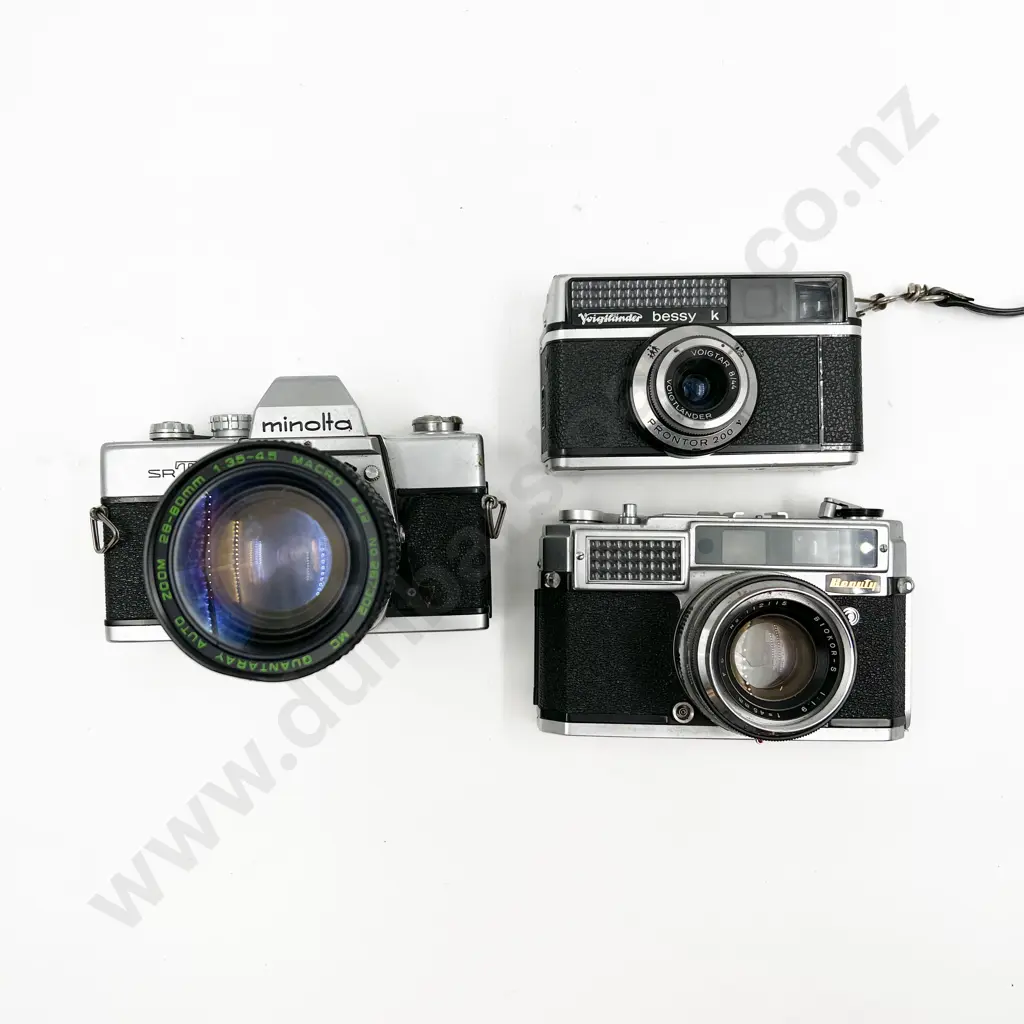 Minolta SRT201 SLR with Two Other Rangefinders Image 1++
