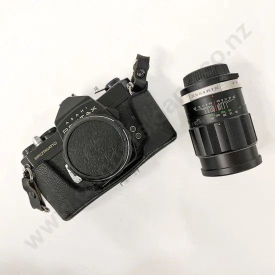 Pentax SP SLR & Soligor Lens in Leather Bag