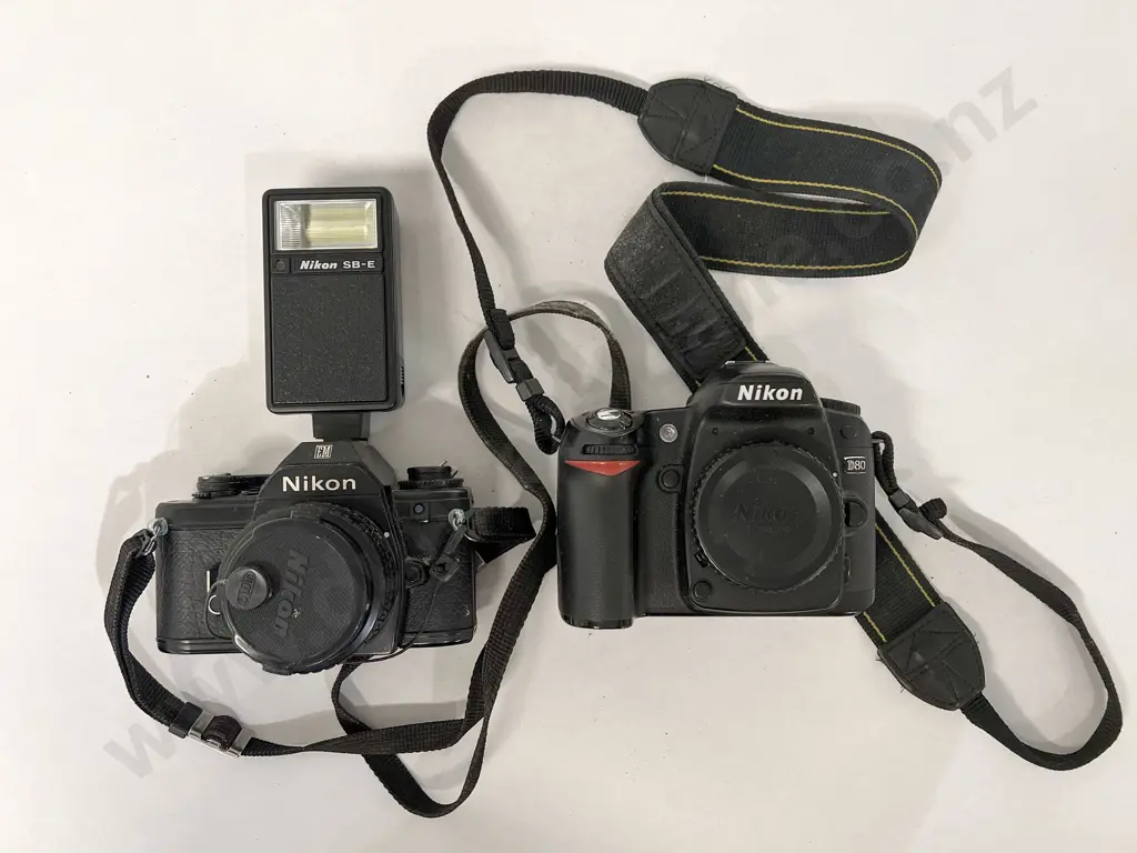 Nikon D80 DSLR & EM SLR with Flash & LowePro Bag Image 1++