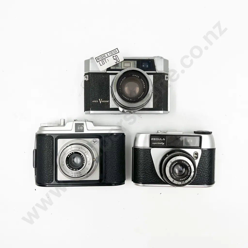 Three Rangefinder Film Cameras with Leather Cases Image 1++