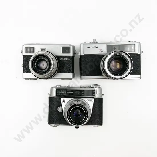 Three Rangefinder Film Cameras Incl. Minolta & Kodak