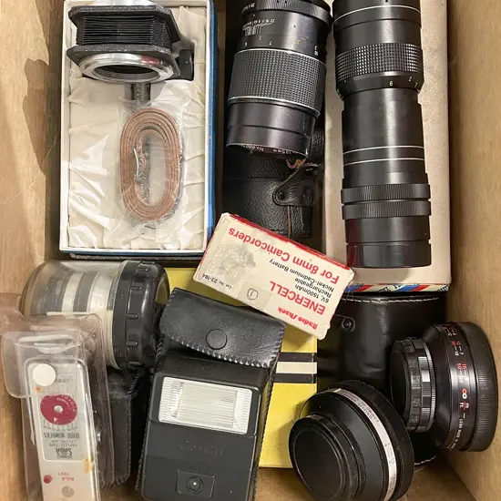 Assortment of Various Camera Lenses & Others