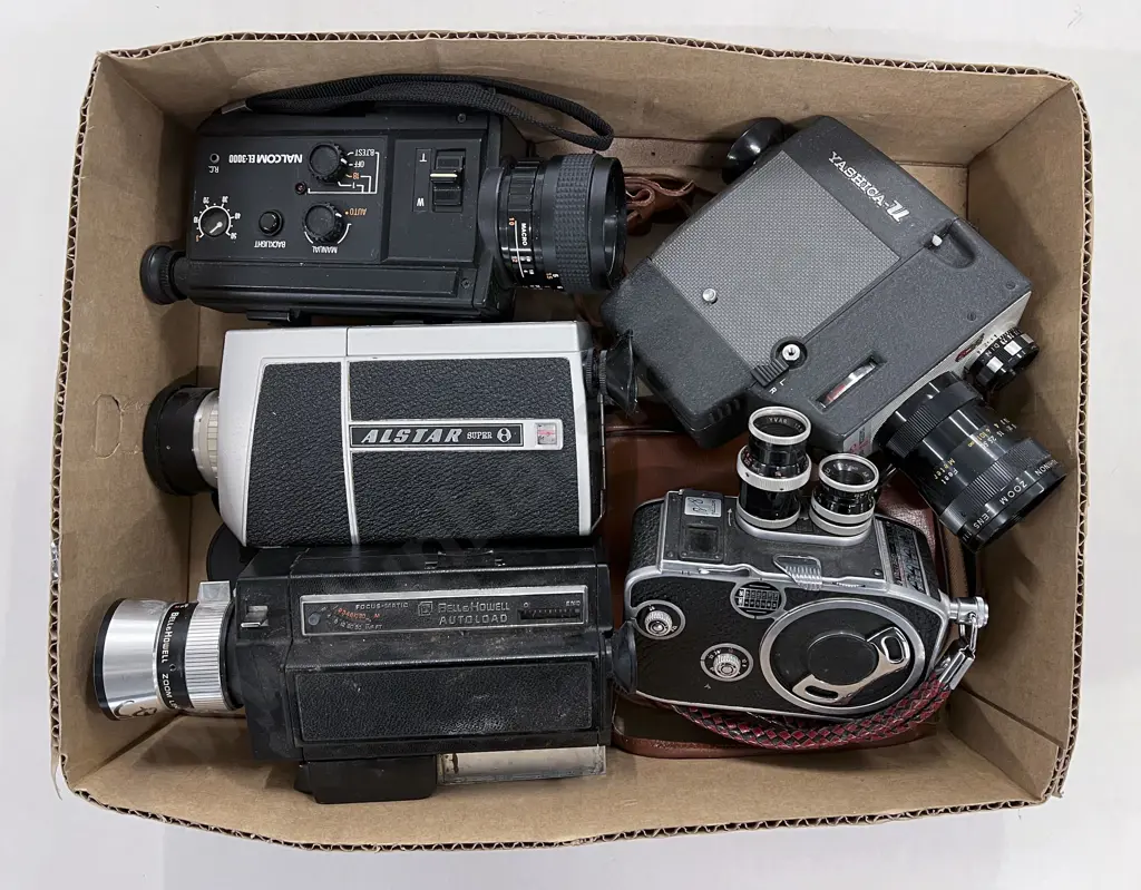Five Movie Cameras Including Paillard Bolex and Yashica U Image 1++
