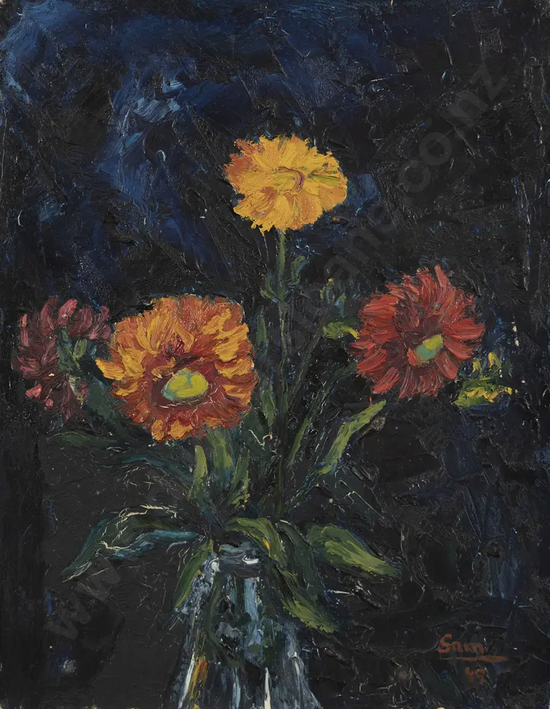 Sam Cairncross (1913-76) - Floral Still Life (unframed) Image 1++