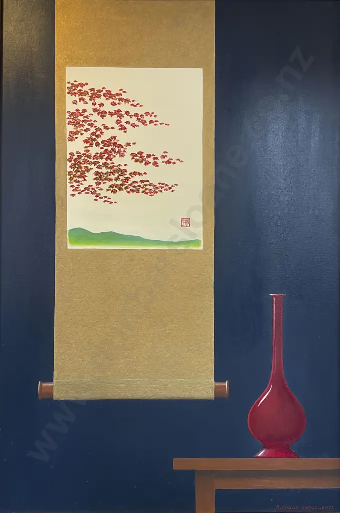 Richard Shallcrass - Sang de Boeuf Vase with Bamboo Image 1++