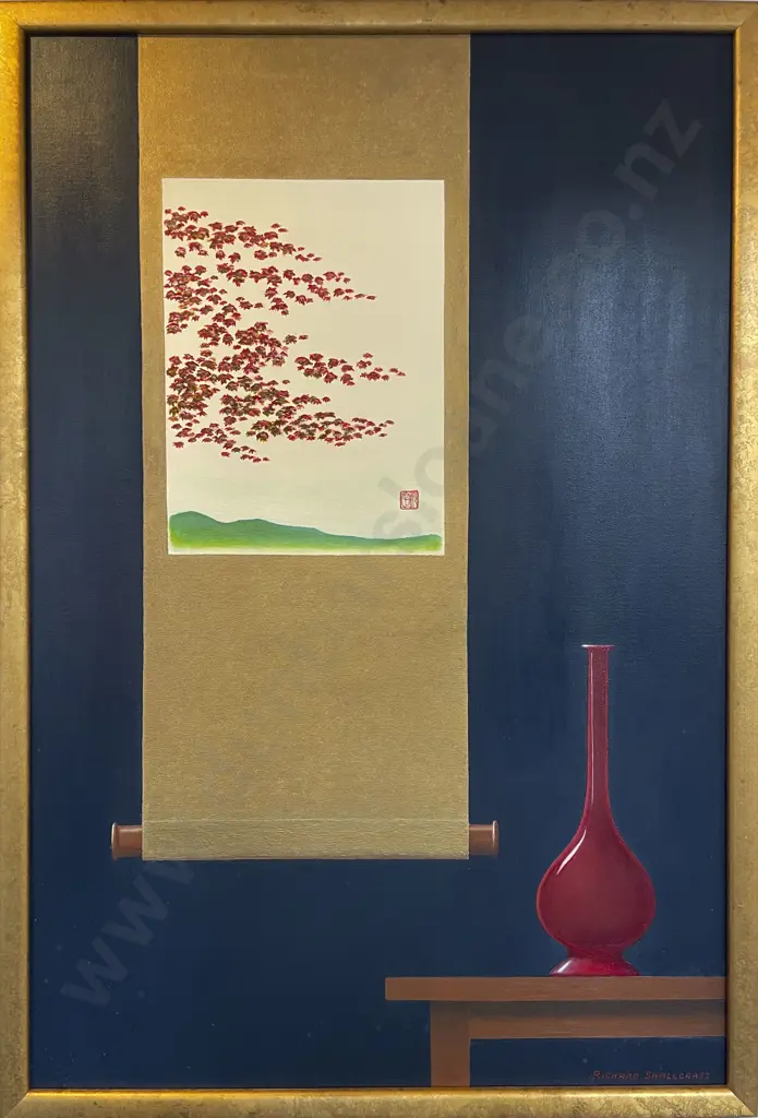 Richard Shallcrass - Sang de Boeuf Vase with Bamboo Image 1++
