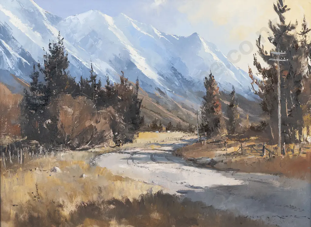 William Francis Moore (1934 - 2020) - South Bank Rakaia River Valley Image 1++