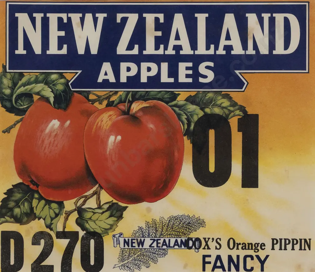 New Zealand Apples Original Box Label Image 1++