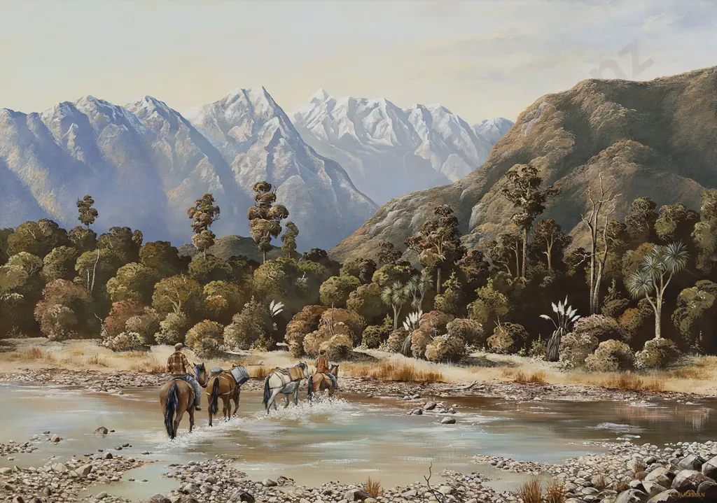 Jeanette Blackburn (b 1940) - Packhorses in Westland Image 1++