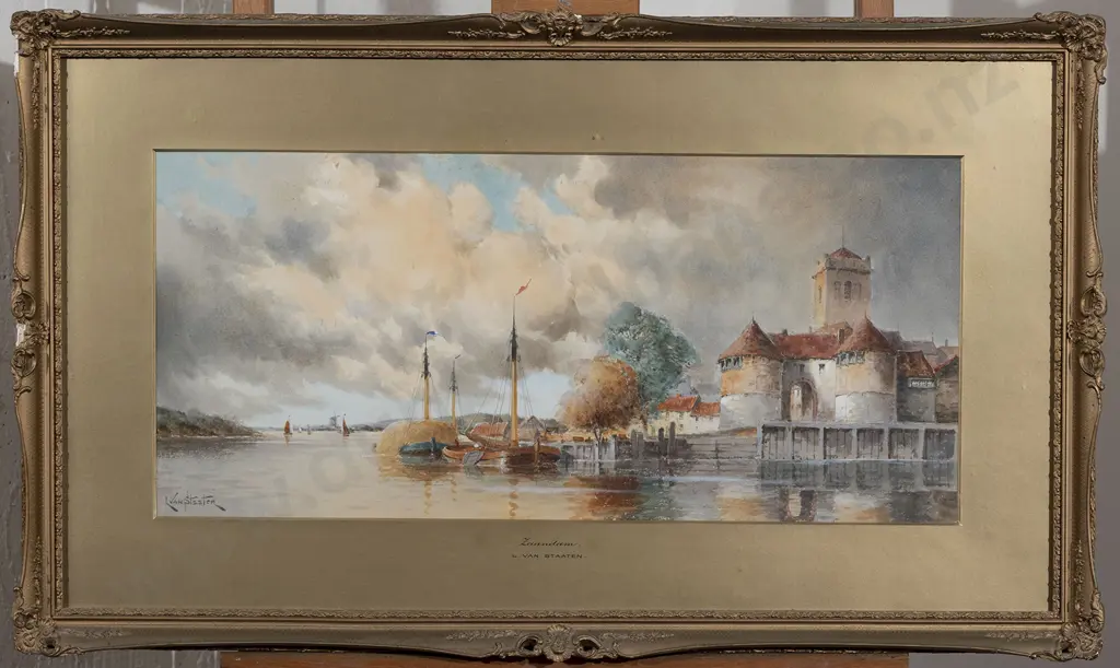 L. Van Staaten - Pair of Dutch Watercolour Scenes Image 1++