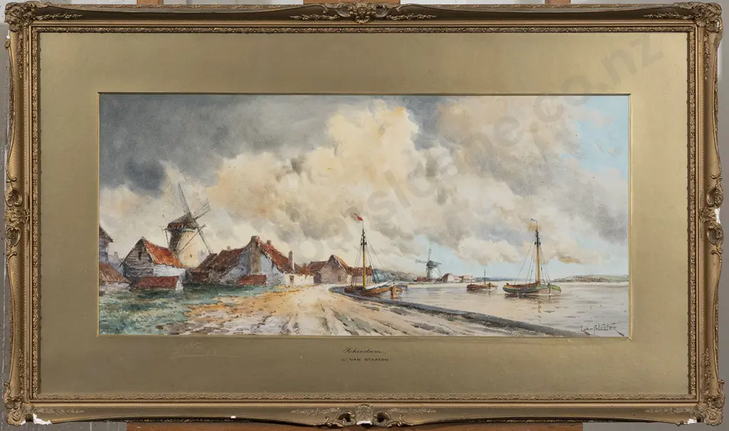 L. Van Staaten - Pair of Dutch Watercolour Scenes Image 1++