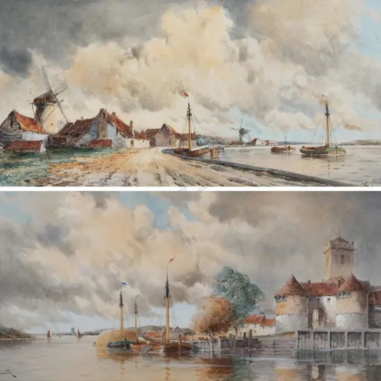L. Van Staaten - Pair of Dutch Watercolour Scenes