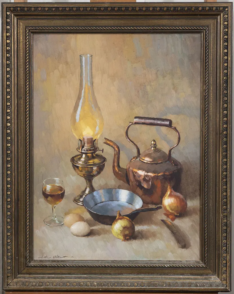 Arthur O'Mant (South African) - Still Life with Copper Kettle Image 1++