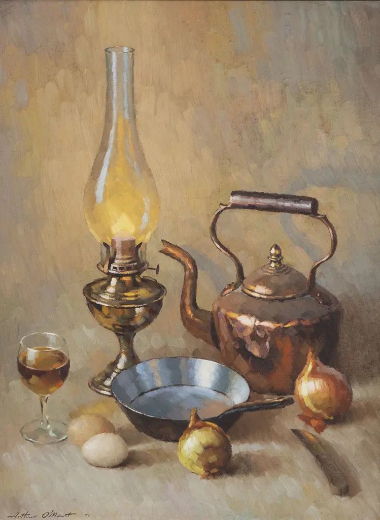 Arthur O'Mant (South African) - Still Life with Copper Kettle Image 1++