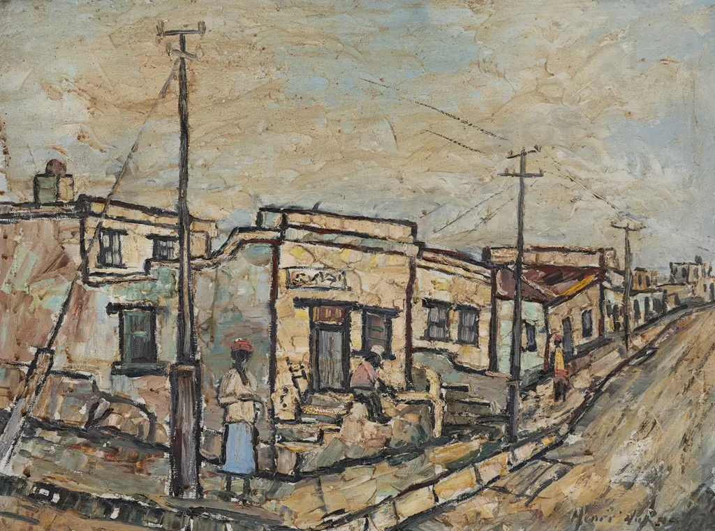 Henri Du Rand (South African) -Street Scene District Six Cape Town Image 1++