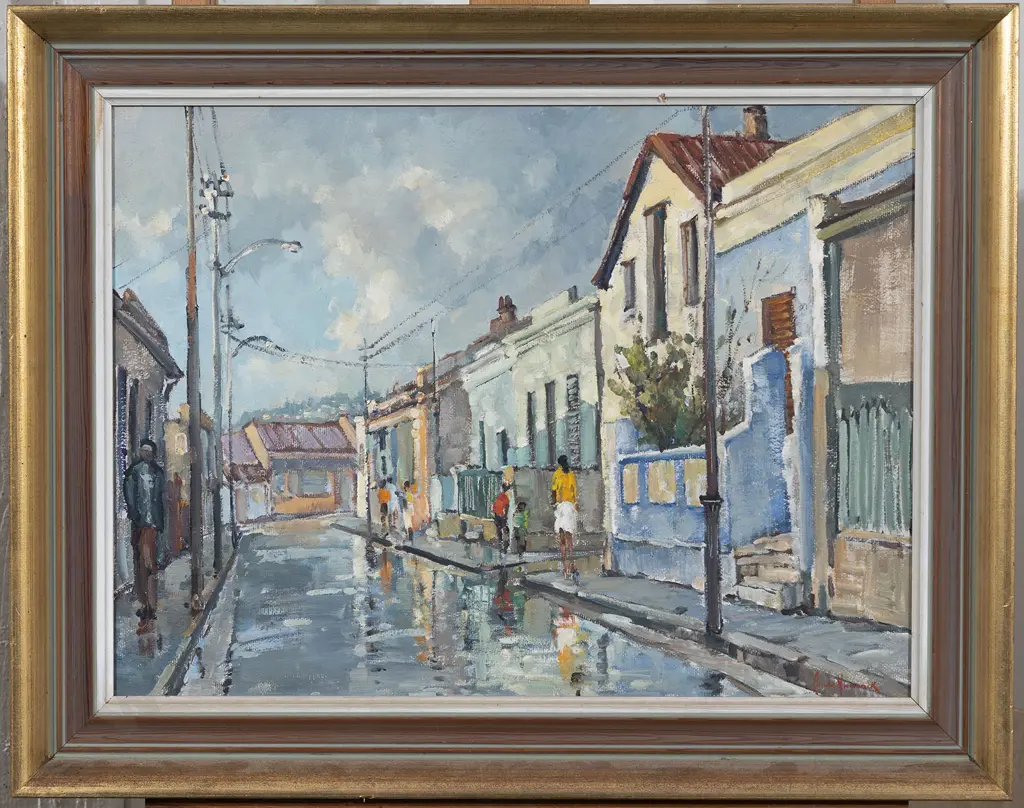 Bruce Hancock (South African 1912-90) - Street Scene District Six Cape Town Image 1++